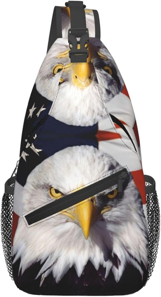 American Flag Sling Bag Multipurpose Crossbody Sling Backpack Travel Cycling Hiking Shoulder Bag For Women Men