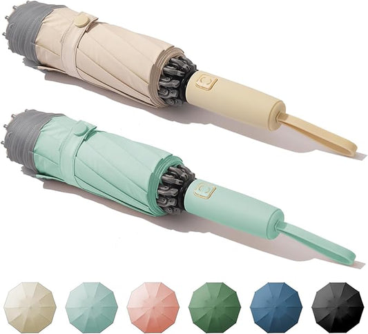 Windproof Travel Umbrella for Rain, Large Portable Reverse Folding Car Umbrella, Inverted Design, Compact Auto Open Close with Durable Waterproof Canopy, Fits Backpack/Women Men, 45.6 Inch