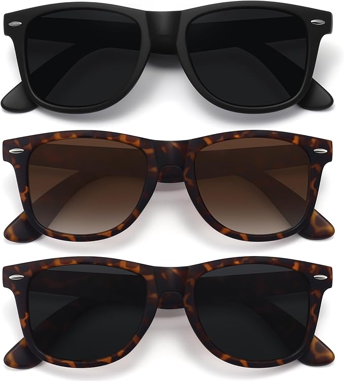 MEETSUN Polarized Sunglasses for Women Men Classic Retro Trendy Driving Sun Glasses UV400 Protection (3 Pack)