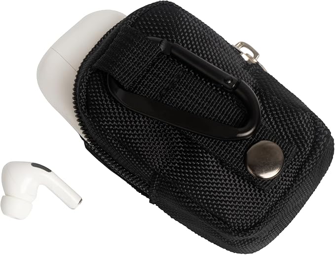 2 PCS Mini Pouch with Carabiner Clip,Coin Purse,Tiny Zipper Storage Pocket Bag,Small Makeup Electronics Accessories Organizer Case for AirPods,Cord,Charger,Cable,Keychain,Lipstick,Earphone,Wallet