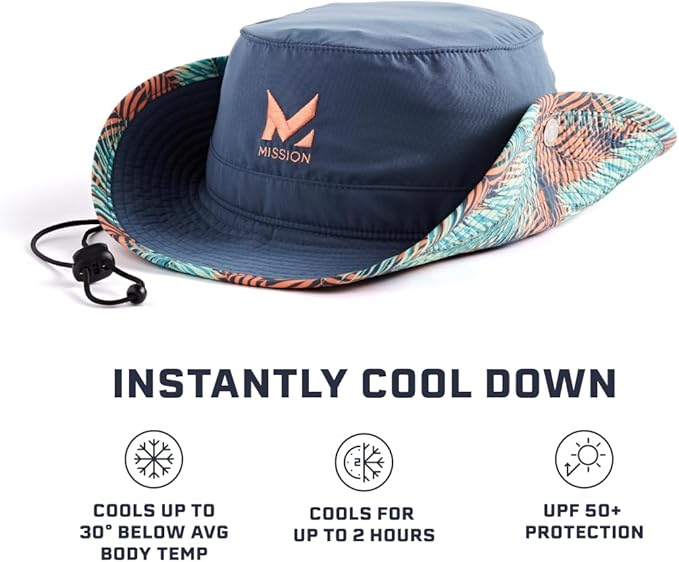 MISSION Cooling Bucket Hat - Unisex Wide-Brim Hat for Men & Women - Lightweight, Foldable & Durable - Cools Up to 2 Hours