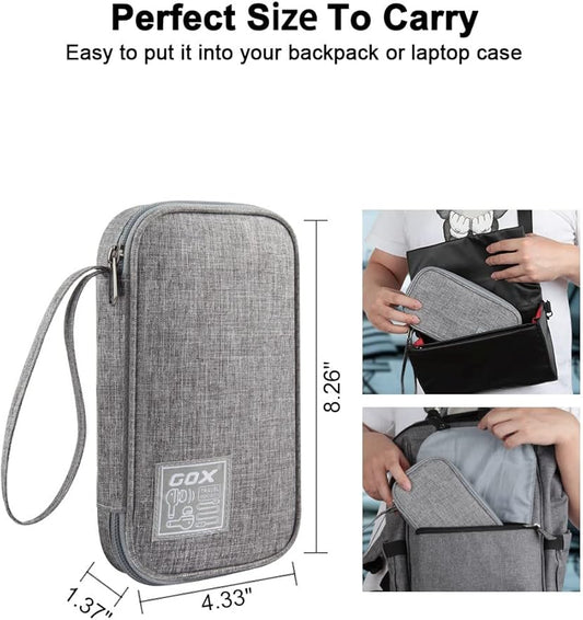 GOX Electronic Cable Organizer Travel Case Tech Pouch