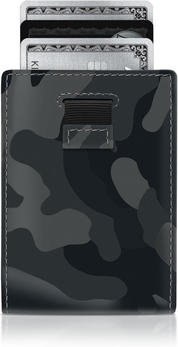 Kings Loot Trackable Airtag Wallet for Men | RFID Blocking Leather Design with Airtag Holder, Money Clip & Pull Tab | Minimalist Air Tag Wallets