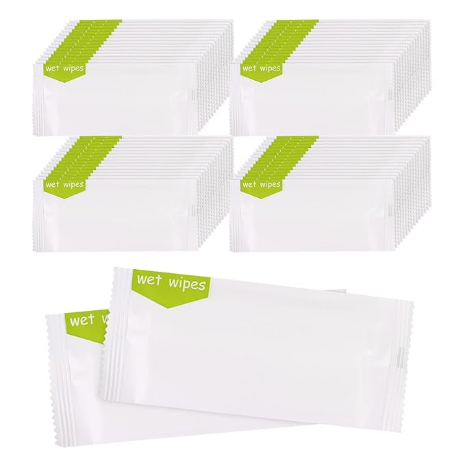 Individual Hand Wipes, 300 Packs Individual Wet Wipes, Quickly Cleaning Our Hands, Individually Wrapped Bulk Large Wet Wipes, Suitable for Restaurants, Weddings and Barbeques