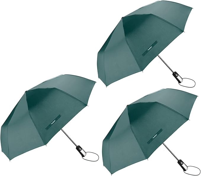TradMall 3 Pack Travel Umbrella Windproof Portable 46/56 Inches Large Canopy Auto Open & Close