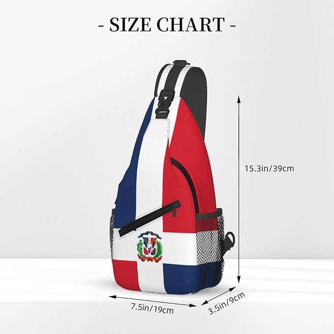 QFXUYNG Dominican Republic Flag Adult Sling Bag Unisex Chest Bags Crossbody Backpack Casual Daypacks Shoulder Bag for Women Men Cycling Hiking Travel