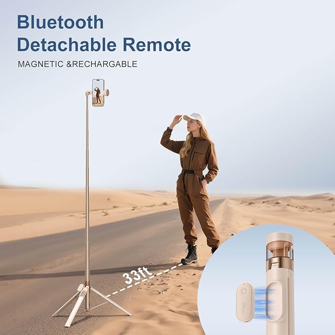 66" Automatic Phone Tripod Stand with Remote, Cell Phone Tripod for iPhone Video Recording & Live Streaming, Adjustable Selfie Stick Tripod for Content Creators, Vloggers