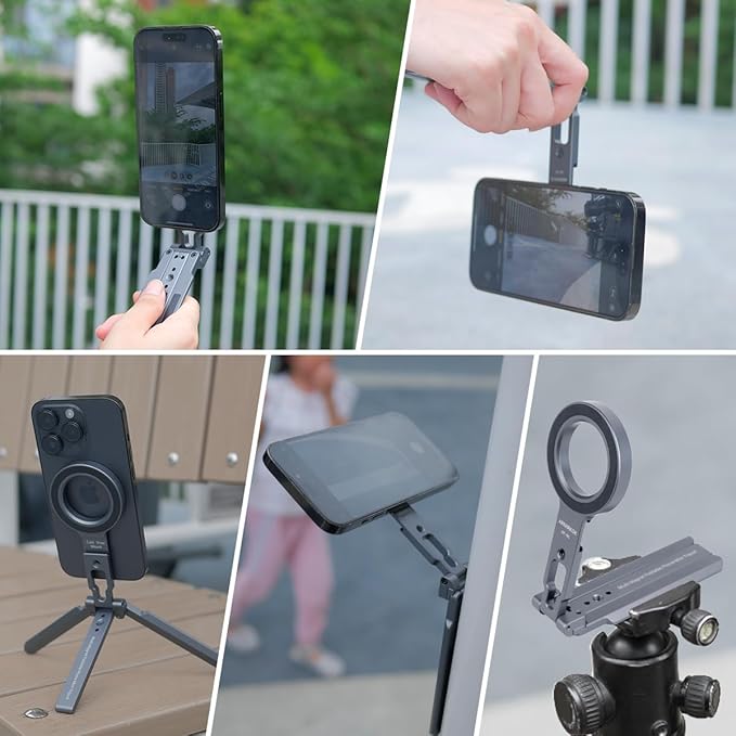 Dual Magnetic Phone Mount Magsafe Pocket Foldable Mini Tripod Magnetic Phone Holder for Smart Phone,All 3 Legs Magnetic,Gym Essentials,Magnetic Phone Mount Stand,Travel Selfie Stick Vlog Rig