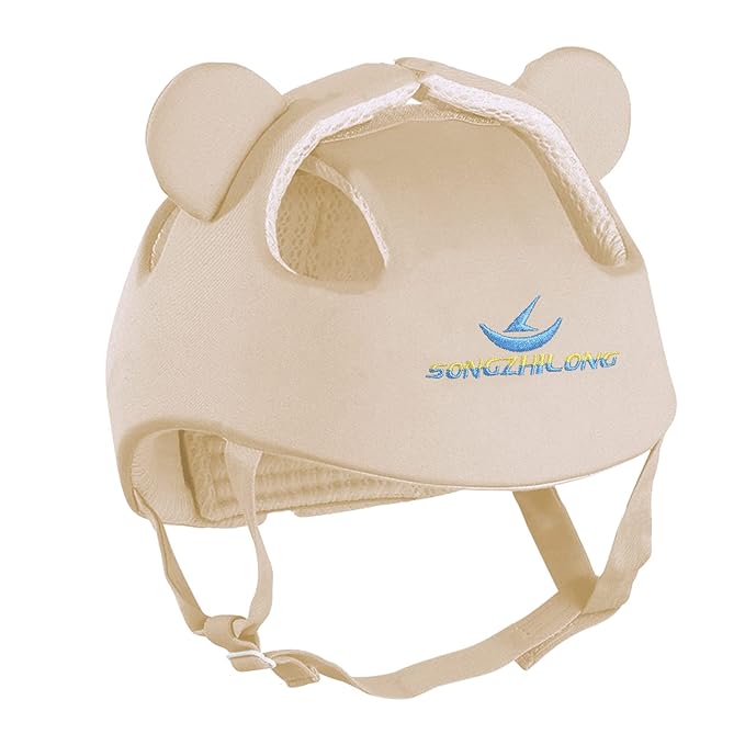 Baby Infant Helmet Toddler Headguard Head Protective Cushion Cute Children Adjustable Helmet Hat Harnesses Cap Kid Child Crawl Walk Playing (Beige)