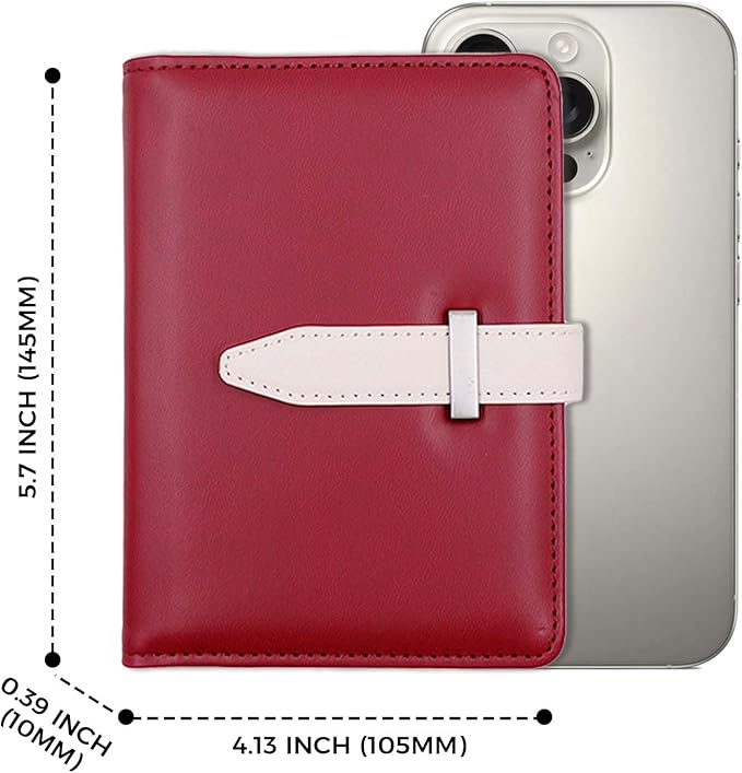 Passport Holder with Airtag for Women/Men,Airtag Passport Wallet for Travel,Cute Passport Holder Rfid Blocking,Travel Wallet for Cards Passport Cover Case (Wine red)