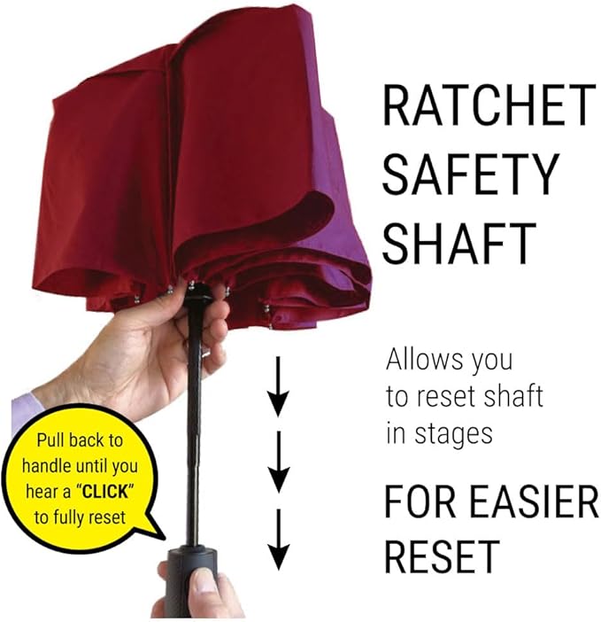 Vented Travel Umbrella | Strong Compact Windproof Umbrella | Top Pick by Wirecutter 2025 | Deep Dome Coverage | Auto Open/Close | Portable Pop Up with Large Coverage | Fits Car & Backpack