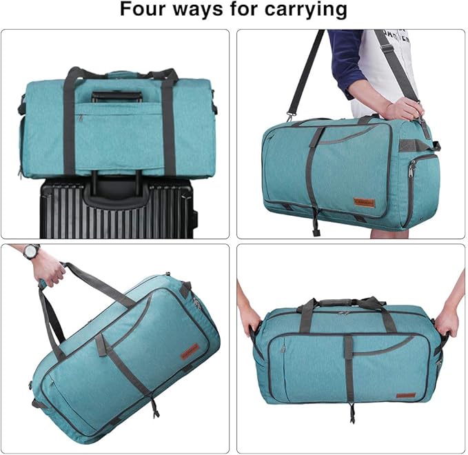 Canway 115L Travel Duffel Bag, Foldable Weekender Bag with Shoes Compartment for Men Women Water-proof & Tear Resistant