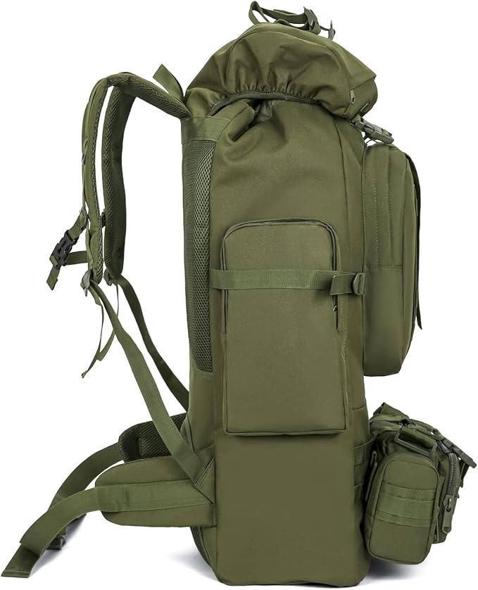 HongXingHai 100L Camping Hiking Backpack,Molle military Tactical rucksack backpack,Waterproof Lightweight Hiking Backpack (Army Green)