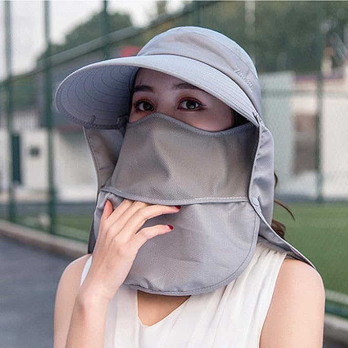 Outdoor UPF 50+ UV Sun Protection Waterproof Breathable Face Neck Flap Cover Folding Sun Hat for Men/Women