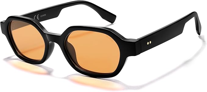 SOJOS Retro Polarized Hexagon Sunglasses for Women Men, UV400 Trendy Rectangle 70s 80s 90s Shades SJ2389