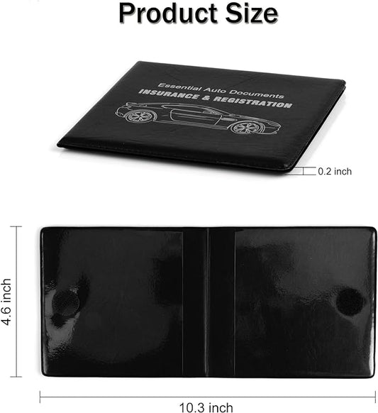 UYYE Car Registration and Insurance Card Holder, Vehicle Glove Box Car Organizer, Interior Car Accessories for Documents, Cards, License - 2 Pack