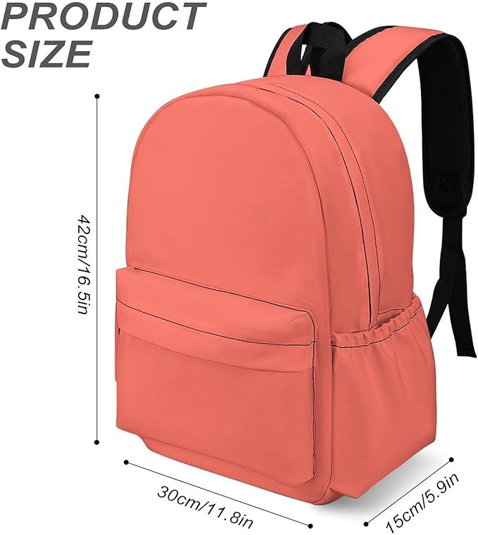 Living Coral Backpack Adult Travel Daybag for Women Men College Backpack for Vacation Hiking Camping Bag
