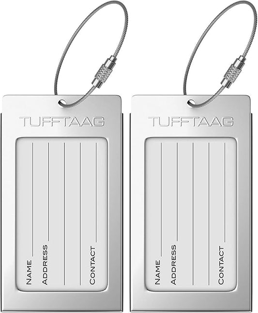 Luggage Tags Business Card Holder by TUFFTAAG - Durable Travel ID Bag Tag in Multiple Color Options, Perfect for Suitcases, Backpacks, and Carry-Ons, Easy Identification, Secure and Stylish