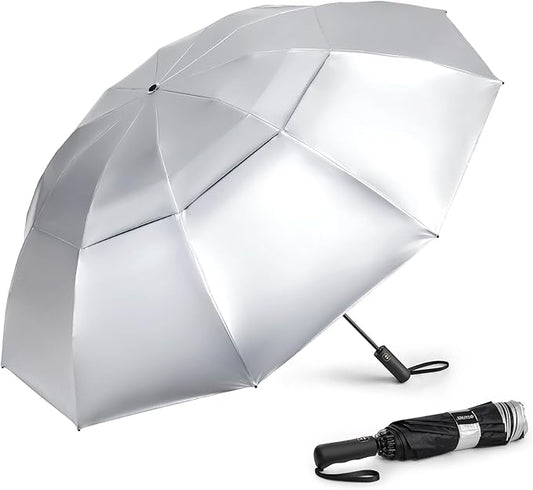 G4Free 42/46/54/62 Inch Large Golf Umbrella Compact Reverse Travel Umbrella 10 Ribs Windproof for Rain Double Canopy Automatic Open Close