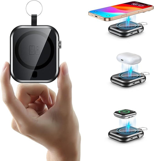 Magnetic Power Bank 10000mAh with Detachable Lanyard-3-in-1 Magnetic Wireless Charger,22.5W PD Fast Charging,Compact Portable Battery Pack for iPhone 16/15/14/13/12,Apple Watch & AirPods
