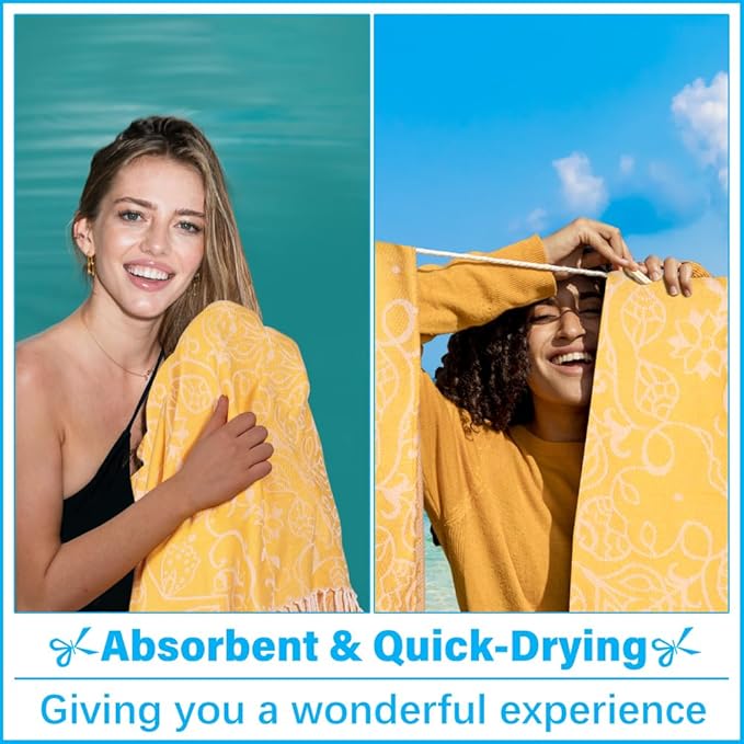 Thin Turkish Beach Towel Lightweight Soft Cotton Extra Large XL Oversized Sand Free Sandproof Absorbent Quick Dry Towels Cloud Bath Pool Travel Compact Essentials Accessories for Adult Gifts