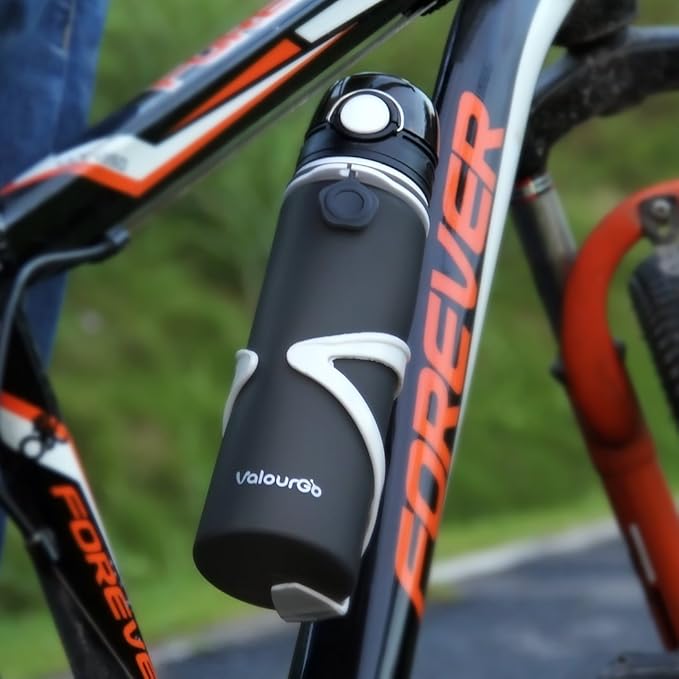 Valourgo Collapsible Water Bottle, Silicone Foldable with Leak Proof Valve BPA Free, Aqua Blue, 21 oz