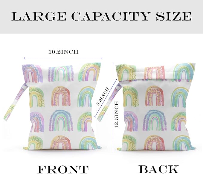 2 Pcs Wet Bag, Wet Dry Bag, Wet Bag for Swimsuit, Travel, Beach, Pool, Diapers, Dirty Yoga Gym Clothes, Toiletries, Makeup Bag, Beach Bag Ocean Starfish Anchor Decor Birthday Gift for Women.