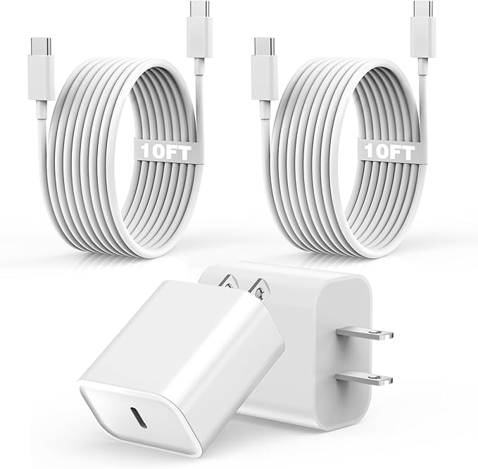 Fast Charger for iPhone 16/15 Charger,iPhone 16/15 ChargerFast Charging Type C USB C Wall ChargerBlock Adapter 10FT USB C Charging Cable Cord for Apple iPhone 16 15 Pro Max/15 Plus/iPad Pro/Air/Mini