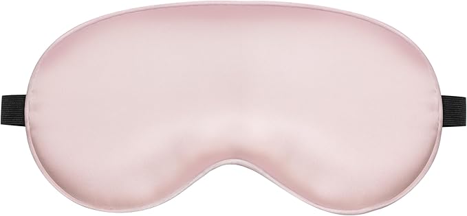 Sleep Mask, Silk Eye Mask for Sleeping with Adjustable Strap, Blindfold Eyeshade for Men & Women, Comfortable & Soft Eye Cover Eyeshade for Night Sleep (Pink)