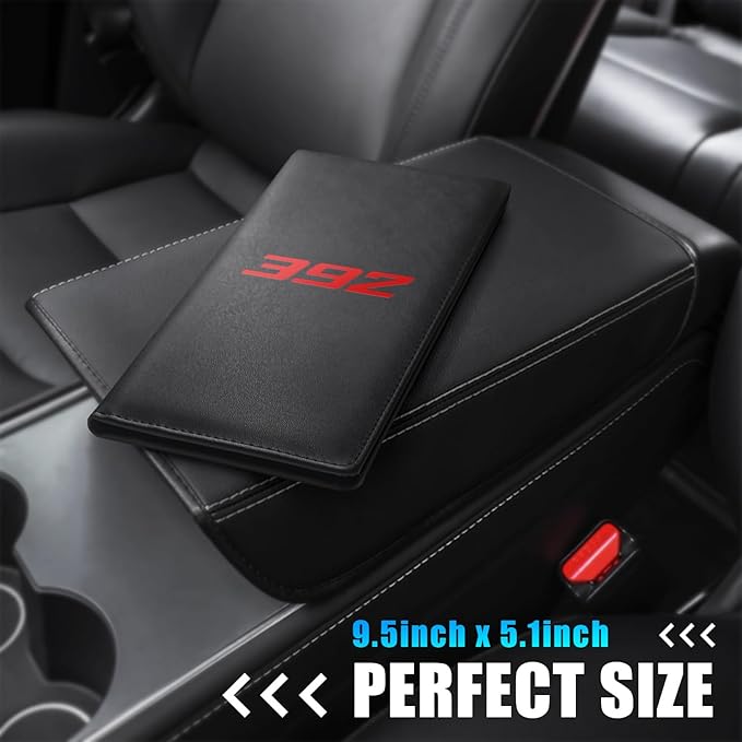 Leather Car Registration and Insurance Cards Holder Compatible with Dodge Challenger Durango SRT 392 Cars, Vehicle Glove Box Car Organizer with Magnetic Shut, Documents License for 392 Owners