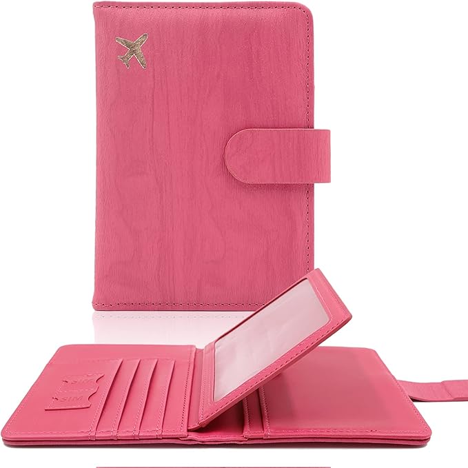 Melsbrinna Rfid Passport Holder for Travel women/Men, Cute Passport Wallet Rfid Blocking Card Slots, Rfid Passport Cover/CaseTravel Wallet, Passport Book Holder (1, Pink1)