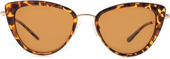 FAA'N Retro Big Frame Cat Eye Polarized Sunglasses Women with Spring Hinge