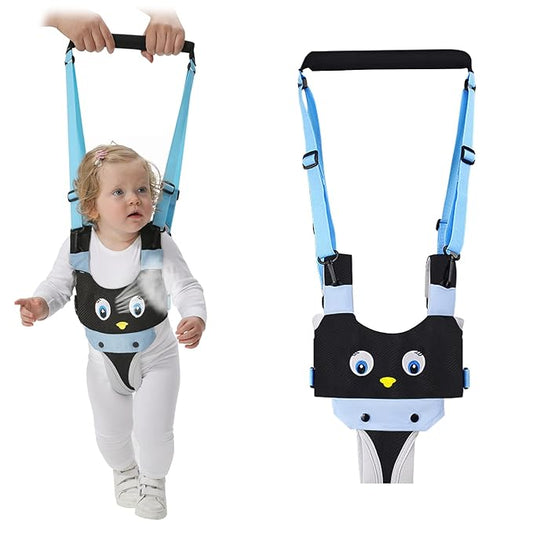 IULONEE Baby Walking Harness Breathable Handheld Kids Toddler Helper Assistant Adjustable Infant Walker Help Baby Walk Stand Up Child Learning Belt for 8-24 Month Old Babies Activity (Blue)