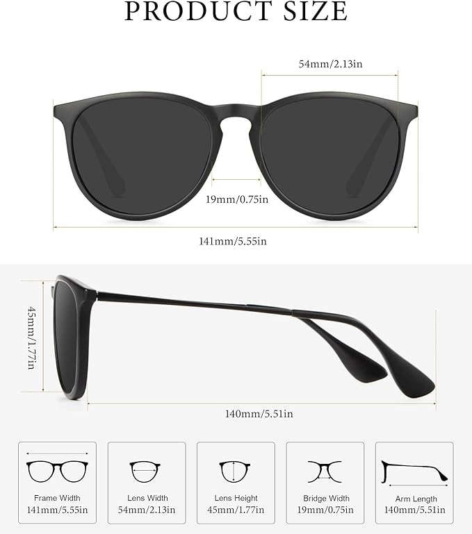 KALIYADI Sunglasses Womens Polarized Womens-Sunglasses: Trendy Sun Glasses with UV400 Retro Style for Party Beach Shopping
