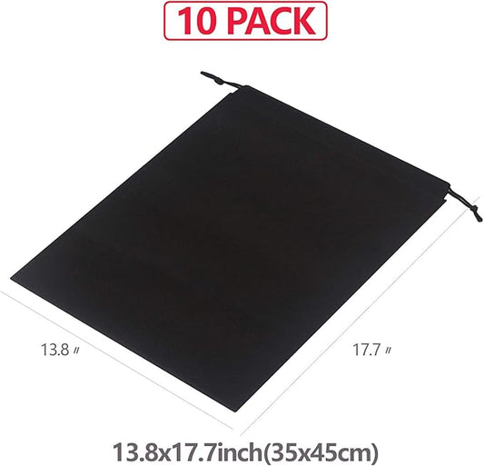 Set of 10 Jumbo Shoe Bags for Travel Non-Woven with Rope for Men and Women Large Shoes Pouch Storage Packing Organizers