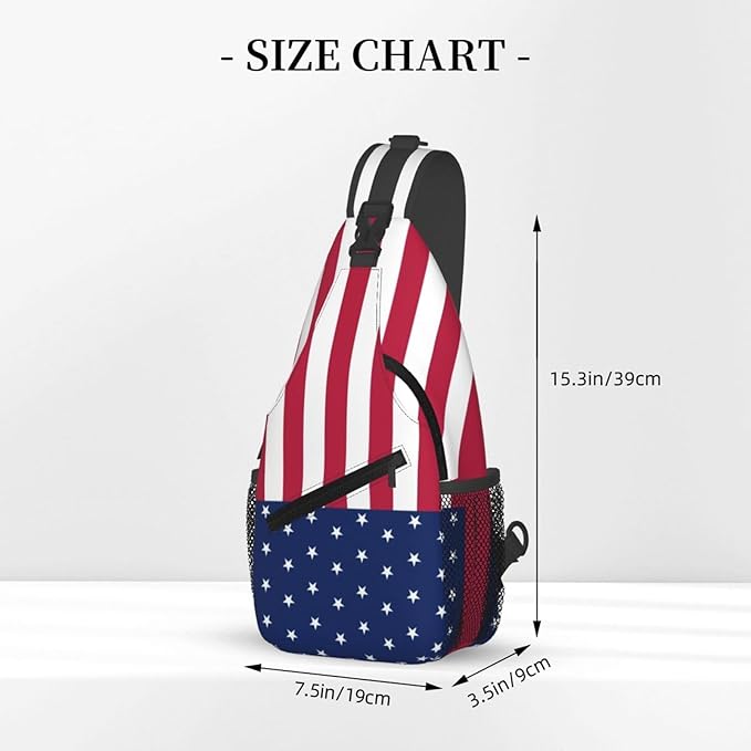 American Flag Sling Bag Multipurpose Crossbody Sling Backpack Travel Cycling Hiking Shoulder Bag For Women Men