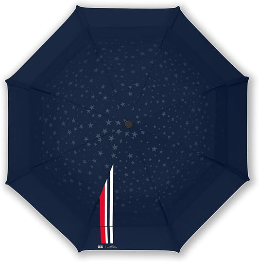 Weatherman - Folds of Honor - Premium Collapsible Travel Umbrella - Windproof, Compact, Easy Auto Open - Resists Up to 55 MPH Winds - Perfect for Celebrations (FOH Blue 2025)