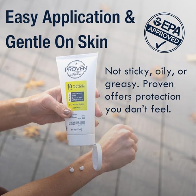 Proven Insect Repellent Lotion, Keep Mosquitoes, Ticks and Flies Off, DEET Alternative Repellent, Up to 14-Hour Protection, Great for Camping or Hiking, 2 Ounce, Gentle Scent Lotion, 2 Pack