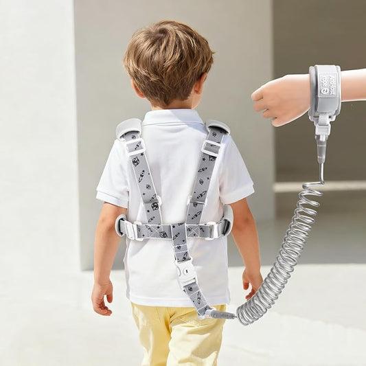 4 in 1 Toddler Harness Leash with Rocket Pattern, Reflective Kids Harnesses with Anti Lost Wrist Link, Child Leashes for Boys Girls,Suitable for Outdoor Activity