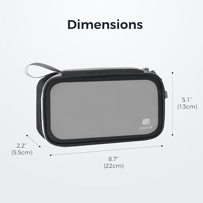 pack all Clear Electronic Organizer, TPU Cable Organizer Bag, Compact Cord Travel Organizer for Cables, Chargers, Phones, USB Cords, SD Cards (Black)