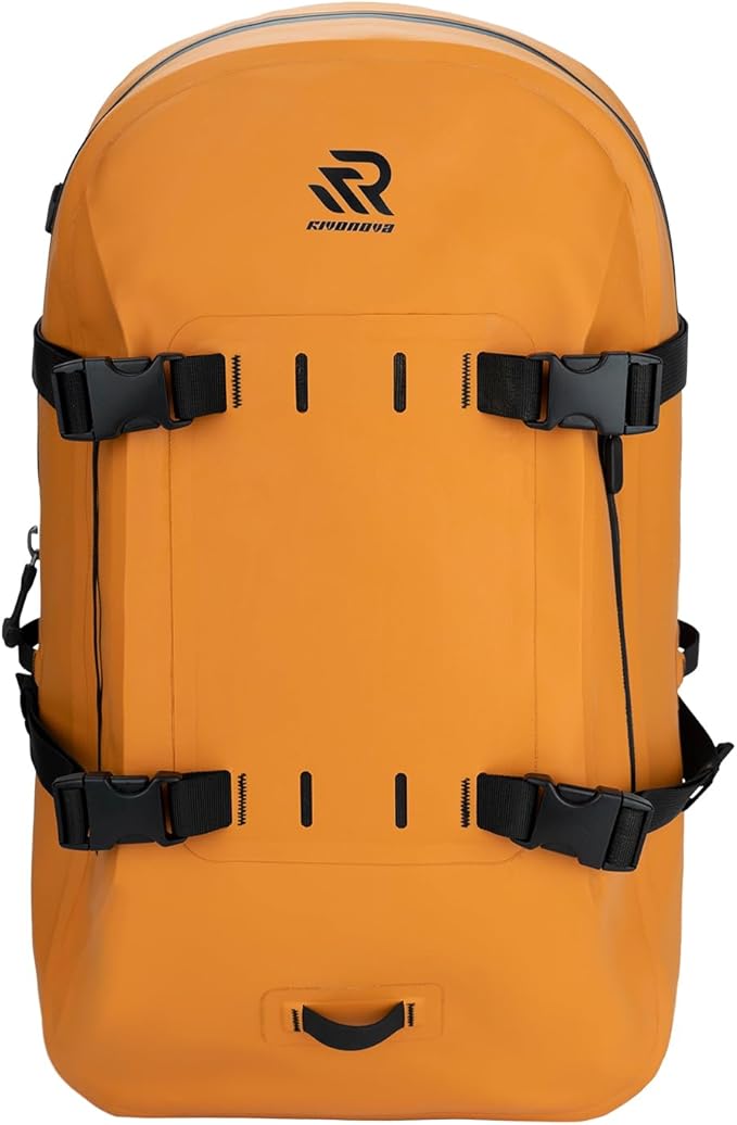 Airtight Waterproof Backpack 30L, Floating Dry Bag with Resin Zipper, IPX7 Gear Protection Large Capacity for Men, Kayaking, Paddle Boarding, Fishing, Travel, Surfing, Work, Outdoor Orange