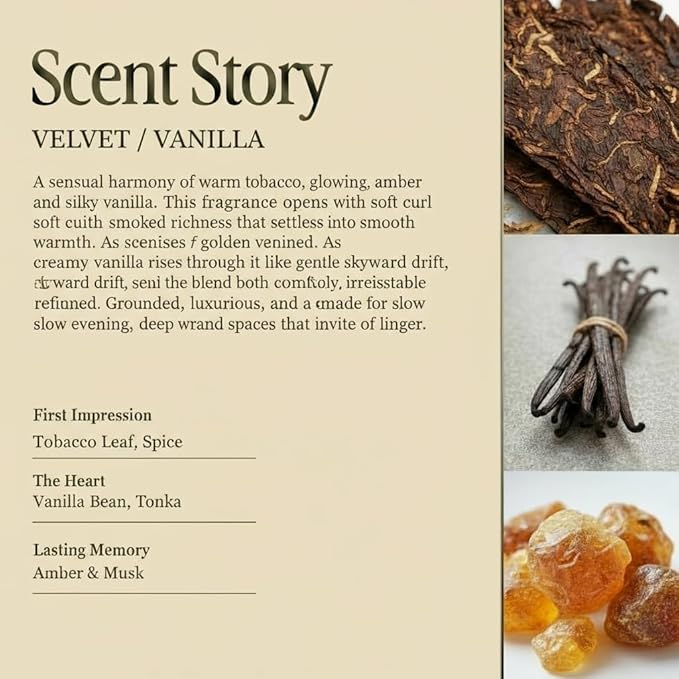 Scented Luxury Candles in Handmade Ceramic Jars, Soy Wax | Vanilla - Tobacco - Amber, Large Candle | Non Toxic, 2 Wicks, Reusable Big Brown Jar | Natural Spring Aromatherapy Gift for Women & Men