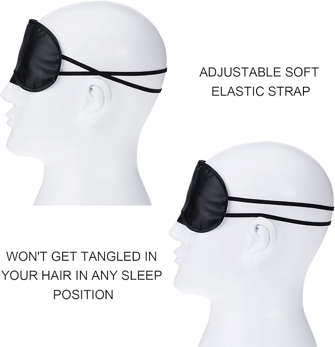 30 Pieces Blindfold Eye Cover Sleep Mask for Games Party Sleeping Travel with Nose Pad and Adjustable Strap (Black)