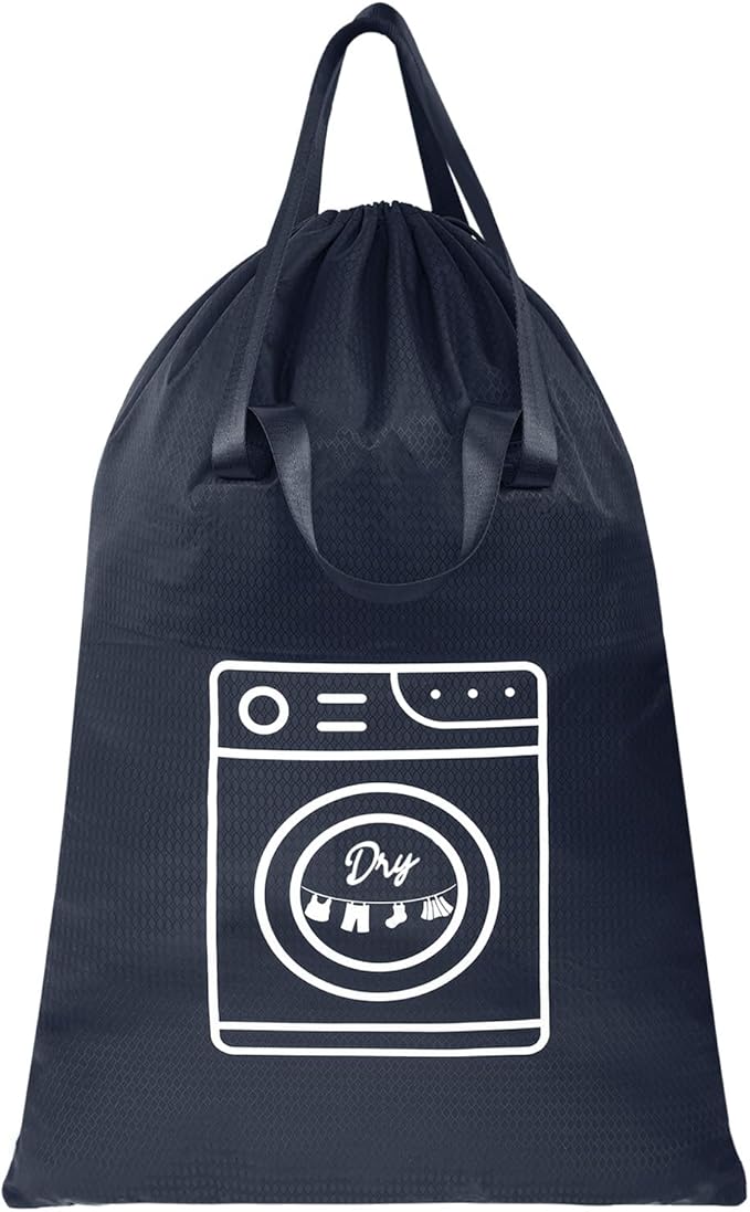 MissBoy Heavy Duty Laundry Bag, Machine Washable Nylon, Splash-Resistant Dirty Clothes Storage Bag with Drawstring & Handles丨Lightweight, Foldable & Space-Saving for College Dorm,Vacations&Trips, 80L
