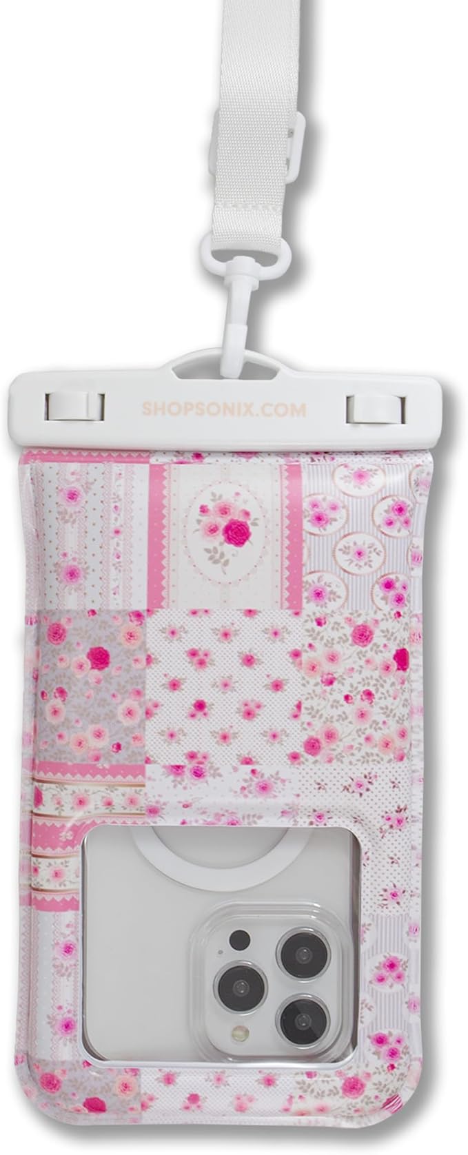 Sonix Waterproof Phone Pouch - Floating Phone Case Dry Bag w/Crossbody Lanyard - Beach Cruise Travel Essentials - Compatible w/All Devices, Touchscreen Friendly | Patchwork Cottage