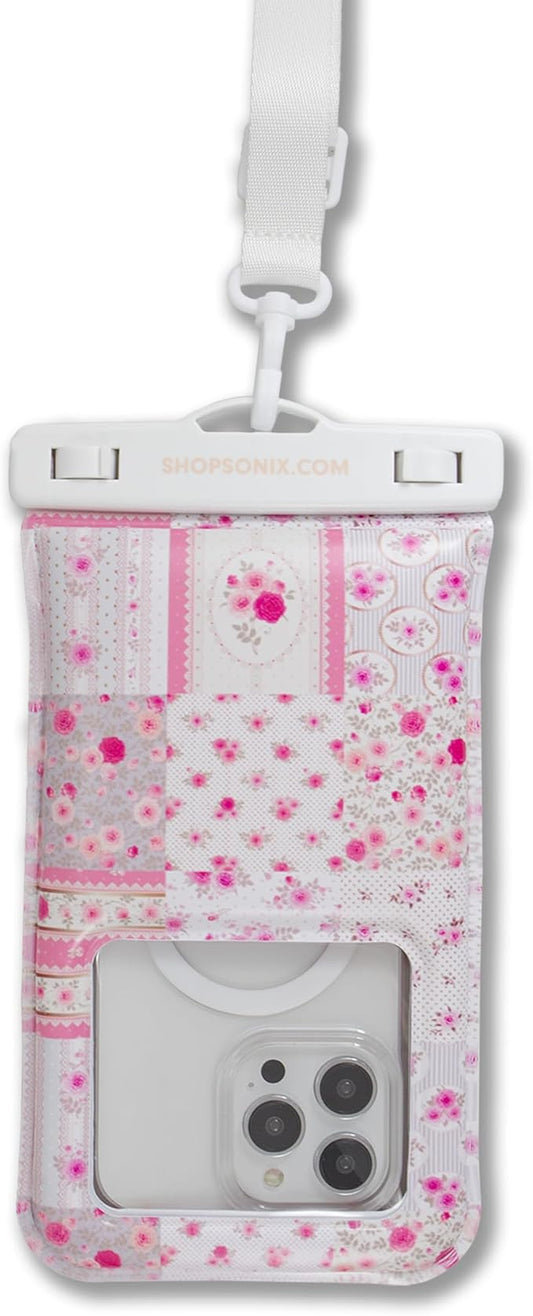 Sonix Waterproof Phone Pouch - Floating Phone Case Dry Bag w/Crossbody Lanyard - Beach Cruise Travel Essentials - Compatible w/All Devices, Touchscreen Friendly | Patchwork Cottage