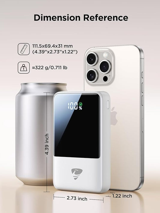 Aioneus 20000mAh Portable Charger, Power Bank with Built in Cables USB C 22.5W Fast Charging Battery Pack for iPhone 16 15 14 13 12 11 Pro Max, Samsung Galaxy S25 S24 S23 Android Phones (1Pack)