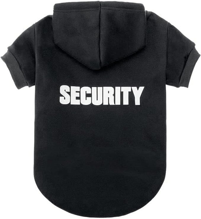 BINGPET Security Dog Hoodies Puppy Sweater Cold Weather Dog Coats Soft Brushed Fleece Pet Clothes Hooded Sweatshirt for Dog Cat