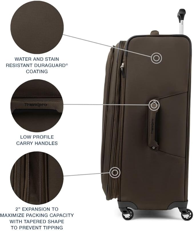 Travelpro Maxlite 5 Softside Expandable Checked Luggage with Spinner Wheels, Lightweight, 29-Inch — Mocha