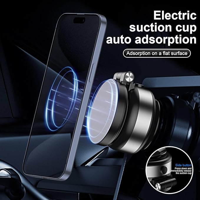 Fostex 2025 Upgraded Vacuum Magnetic Phone Stand,Double Sided Extension 360°Portable Phone Mount,Foldable Portable Vacuum Phone Holder Magnet, Magnetic Cell Phone Holder for iPhone 16/15/14/13/12